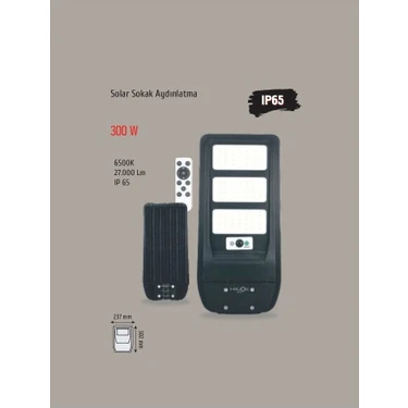 300W Solar Sokak Lambası / Hs 3865 (Beyaz Işık