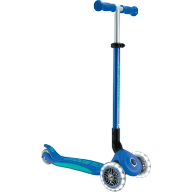 Globber Elite Deluxe Işıklı Scooter 3 - 12 Yaş İçin Lacivert Renkli Güvenli 3 Tekerlekli