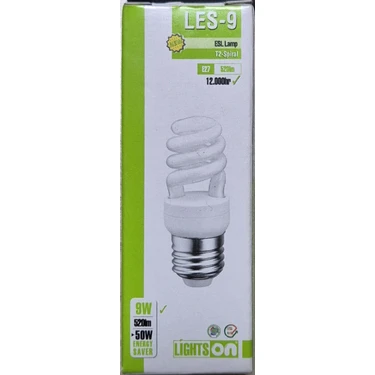 9 W. T2 Spiral E27 865 Beyaz Tasarruflu