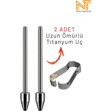 S Pen Titanyum Aşınmayan Yedek Kalem Uç ve Çıkarma/takma Aparat (2 Adet) Tüm S-Pen Modeller ile