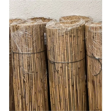 Doğal Kamış Hasır Çit 1m x 5m Doğal Bambu -Bahçe Çiti - Gölgelik Hasır -Tavan Dekorasyon Turkuaz