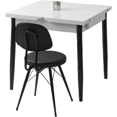 Kıvılcım Beyaz Renk Açılır 80X75 Masa (Açılımış Ölçüsü Fiyatı