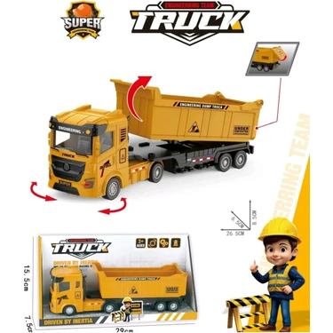 Berattoys Oyuncak Kamyon Iş Makinaları Kırılmaz Plastik 27 cm Iş