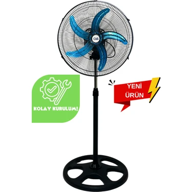 Cvs Vantilatör Dn91022 Venüs 18" Sanayi Tip-4 Salınım 85W Ayaklı Siyah Metal