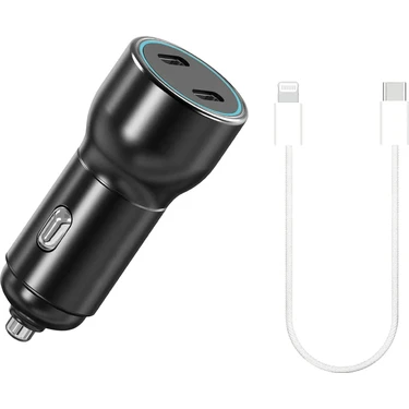 Hızlı Araç Şarj Aleti Iphone 11 12 13 14 Telefonlar Için 60W Hızlı Araba Şarjı Cihazı ve 25CM