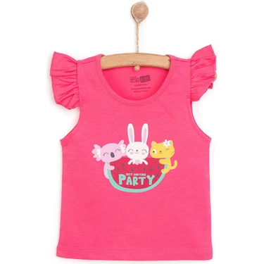 Hellobaby Basic Kız Hayvan Baskılı Atlet T-Shirt Kız