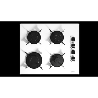 Teka - GBE 64002 KBC WH (E4) - Ankastre Cam Gazlı Ocak - Lama Izgara - Beyaz - 60 cm -