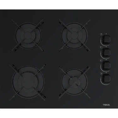 Teka - GBE 64002 KBC BK (E4) - Ankastre Cam Gazlı Ocak - Lama Izgara - Siyah - 60 cm -