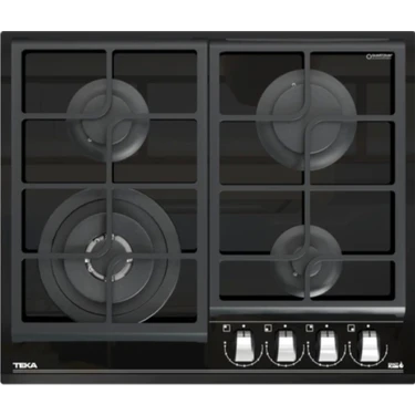 Teka - GZC 64320 XBC BK - Ankastre ExactFlame Teknolojili Kristal Wok Gözlü Cam Gazlı Ocak - Döküm