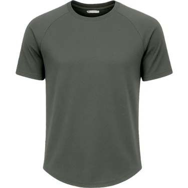 Ghassy Co. Erkek Reglan Oval Kesim  Pamuk Yumuşak Dokulu Bisiklet Yaka