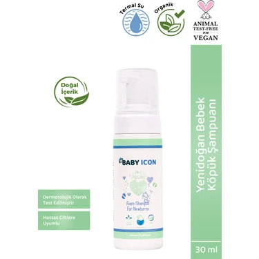 Baby Icon Bebek Köpük Şampuanı Vegan Doğal Içerikli Konak Önleyici Şampuan 150