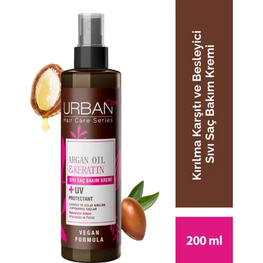 URBAN Care Argan Oil & Keratin Kırılma Karşıtı Sıvı Saç Bakım Kremi 200 ml -
