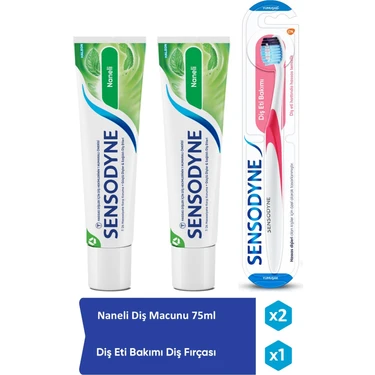 Sensodyne Ferah Nane Diş Macunu 75ML  x 2 Adet + Diş Eti Bakımı Diş Fırçası