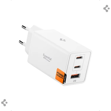 Spigen 67W USB-C + USB-A 3 Port Hızlı Şarj Aleti PPS 2.0 Desteği Isı Düşüren GaN Pro Destekli Akım