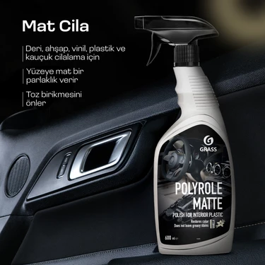 Grass Polyrole Matte Mat Oto Parlatıcı Sprey Vanilyalı 600ml - Torpido, Plastik & Deri için Toz