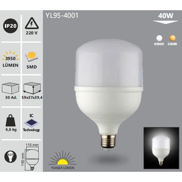 30W LED Torch Ampul Beyaz