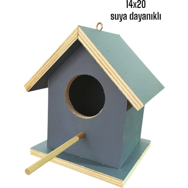 Ahşap Kuş Yuvası Kuş Evi 14X20 Suya