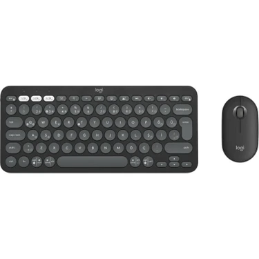 Logitech Pebble Keys 2 K380S Bluetooth KLAVYE-920-011859 + Logitech M350S Pebble 2 Kablosuz Sessiz