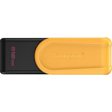 Kingston Datatraveler Exodia S USB Bellek - 512GB - USB 3.2 Gen 1 - USB Tip A - Siyah/sarı