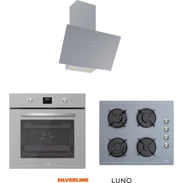 Silverline Luno Ankastre Gri Set (Dijital Fırın+Dokunmatik