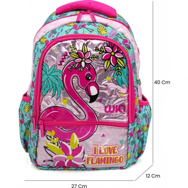 Wia Bölmeli Palm Flamingo Çanta Seti Turkuaz Okul Çantası Fiyatı