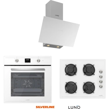 Silverline Luno Ankastre Beyaz Set (Dijital Fırın+Dokunmatik