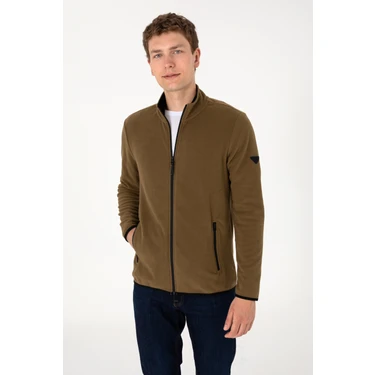 U.S. Polo Assn. Erkek Haki Basic Polar Hırka