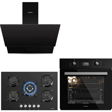 Kumtel Digital Siyah Ankastre Set  5
