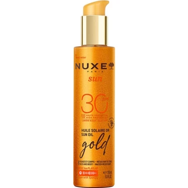Nuxe Sun - Altın Işıltılı Bronzlaştırıcı Güneş Koruyucu Yağ SPF30 150