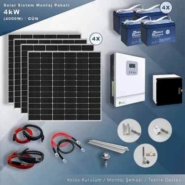MATECH 4 kW Solar Paket Sistem (4000W/Gün) Fiyatı