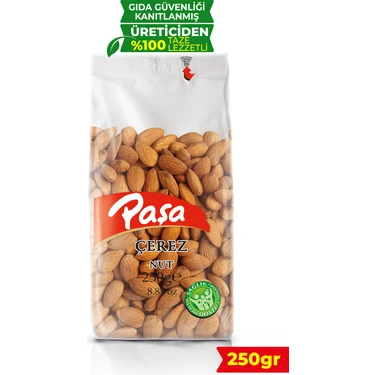 Paşa Kuruyemiş Çiğ Badem İçi 250 gr, Naturel Tuzsuz Çiğ