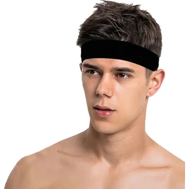İnderin Erkek Spor Saç Bandı Sporcu Kafa Bandı Headband Tenis Gym Ter Bantı Spor Fitness Saç