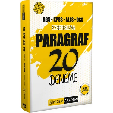 Pegem Akademi Yayıncılık AGS KPSS ALES DGS Ezberbozan Paragraf 20