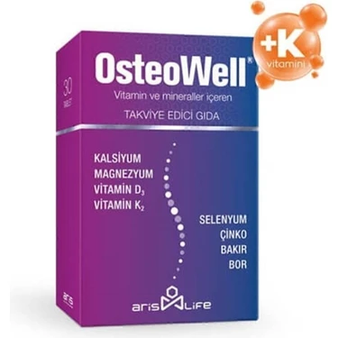 Aris Life Osteowell 30 Tablet Vitamin ve Mineral İçeren Fiyatı