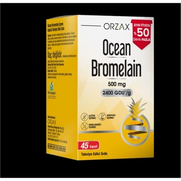 Orzax Ocean Bromelain 500 Mg 45 Kapsül Fiyatı - Taksit Seçenekleri