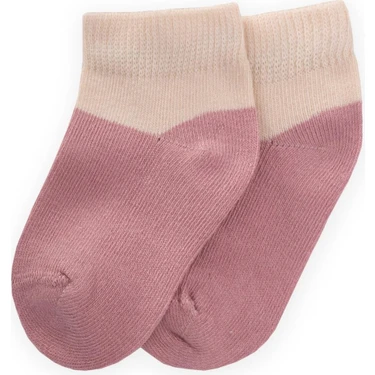 Iki Renkli Bebe Patik Çorabı 0-4 Yaş Gül