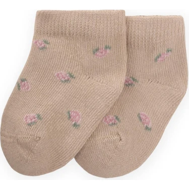 Çiçek Desenli Bebe Patik Çorabı 0-4 Yaş