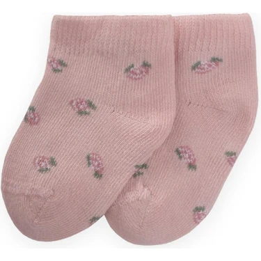 Çiçek Desenli Bebe Patik Çorabı 0-4 Yaş