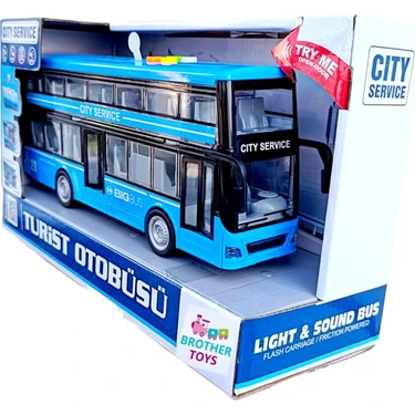 Brother Toys Turist Gezi Otobüsü Iki Katlı Ön ve Orta Kapısı Fiyatı