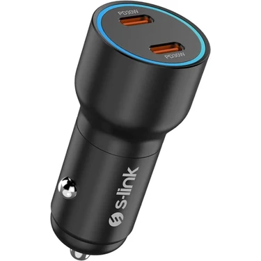 S-Link SL-AC60 60W Pd 3.0 Pd 30W + PD30W Siyah Araç Şarj