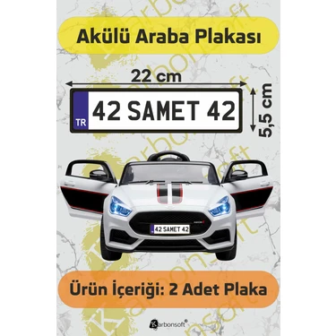 Akülü Araba Plakası | Kişiye Özel Akülü Araba Plakası | Akülü Araba Özel Plaka | Aksesuar (2