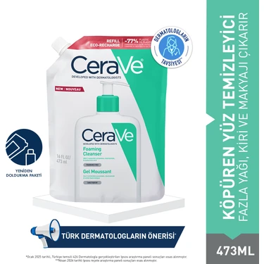 CeraVe Köpüren Yüz Temizleyici Jel Cilt Yağını ve Kirini Arındırır 473 ml Tüm Cilt