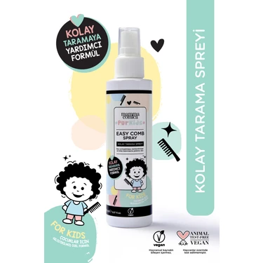 MammaComica Dough Purkids Kolay Saç Tarama Spreyi Dolaşık Açıcı Etki 150 ml Vegan