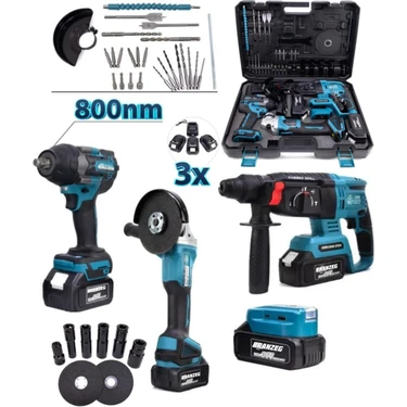 36V 4lü Dörtlü Matkap Seti 800 Tork Somun Sıkma Spiral Hilti Fiyatı