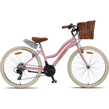 Trendbisiklet Retro Classic 26 Jant Bisiklet, Shimano 21 Vites, Hasır Sepetli Vintage Şehir