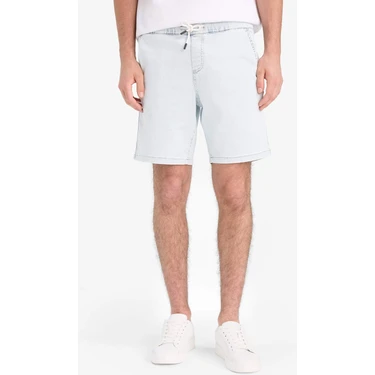 DeFacto Regular Fit Beli Lastikli Rahat Kalıp Jean Bermuda Şort