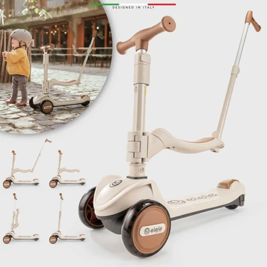 Elele Forte 3in1 Ebeveyn Kontrollü 3 Tekerlekli Çocuk Scooter Işıklı Oturaklı