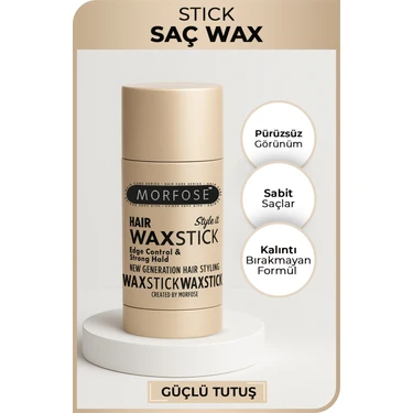 Morfose Stick Saç Wax 55 gr – Balmumu İçerikli, Güçlü Tutuş Sağlayan ve Kalıntı Bırakmayan, Tüm Saç