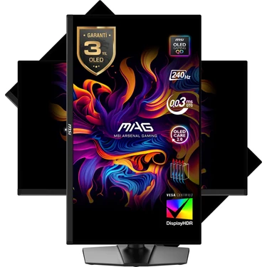 MSI 26.5" MAG 271QP QD-OLED X24 2560 x 1440 (WQHD) 16:9 FLAT QD-OLED  240HZ 0.03MS (GTG)