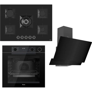 Ferre Steamart-Fryart Serisi Siyah Set (SS035 + QEP64CS +D063 ) - Emaye